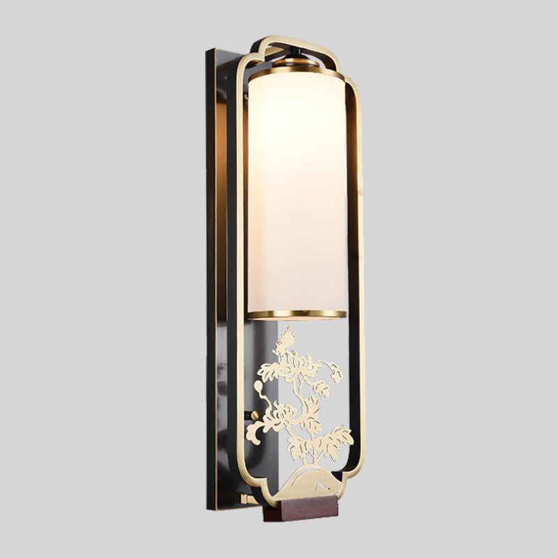 Cylinder Rectangle Plum Orchid Wall Lamp
