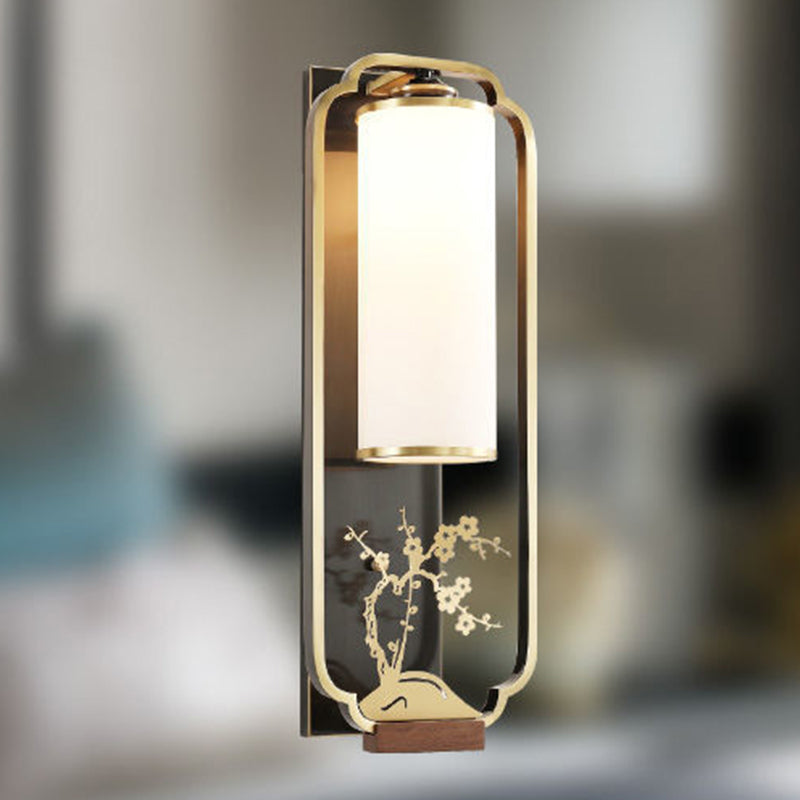 Cylinder Rectangle Plum Orchid Wall Lamp