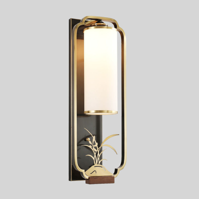 Cylinder Rectangle Plum Orchid Wall Lamp