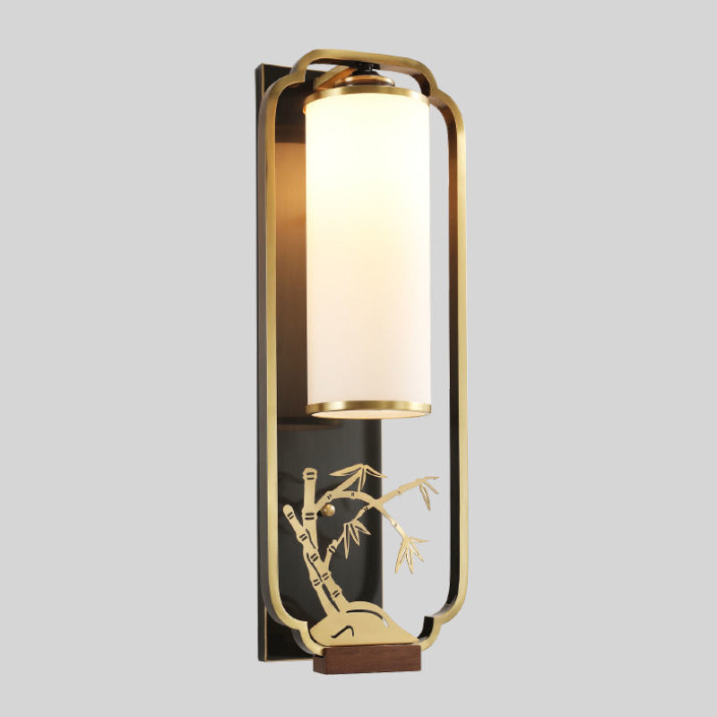 Cylinder Rectangle Plum Orchid Wall Lamp