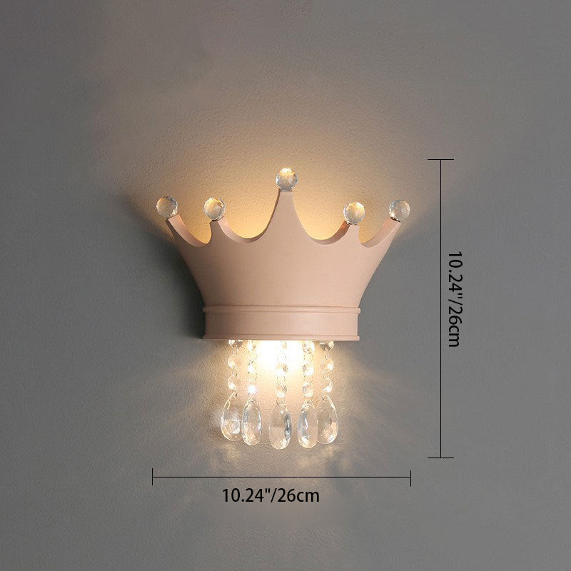 Kids Crown Water Drops 2-Light Wall Lamp