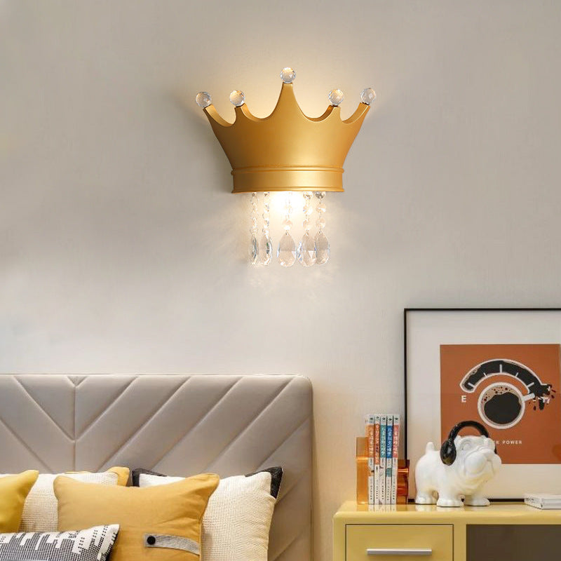 Kids Crown Water Drops 2-Light Wall Lamp