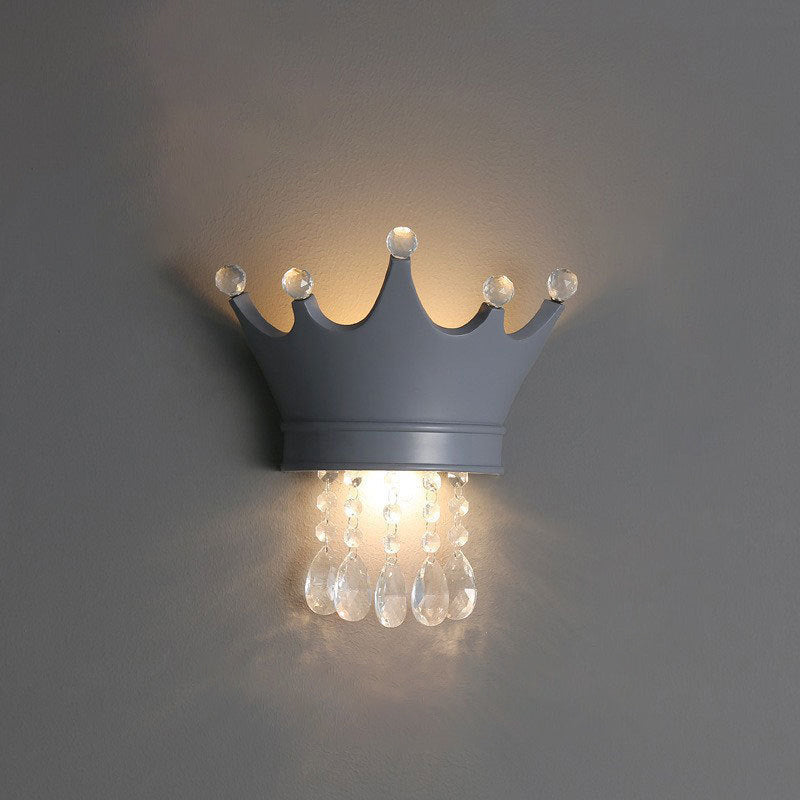 Kids Crown Water Drops 2-Light Wall Lamp
