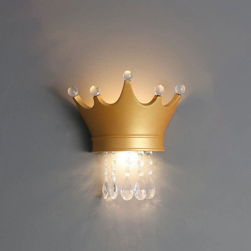Kids Crown Water Drops 2-Light Wall Lamp