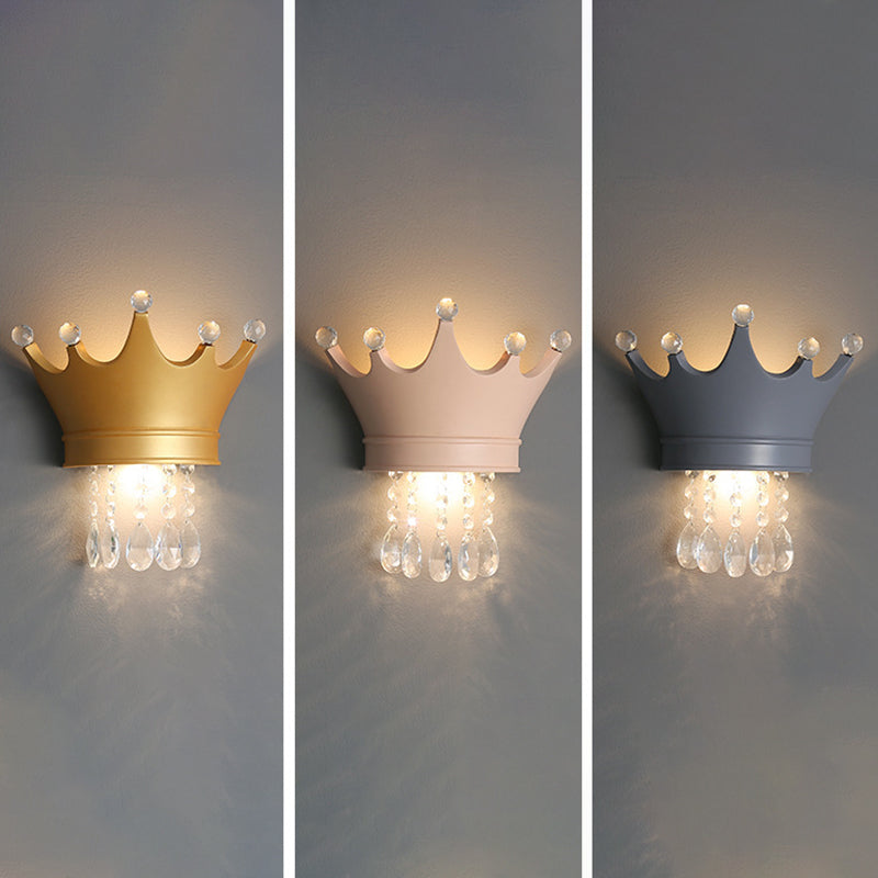 Kids Crown Water Drops 2-Light Wall Lamp
