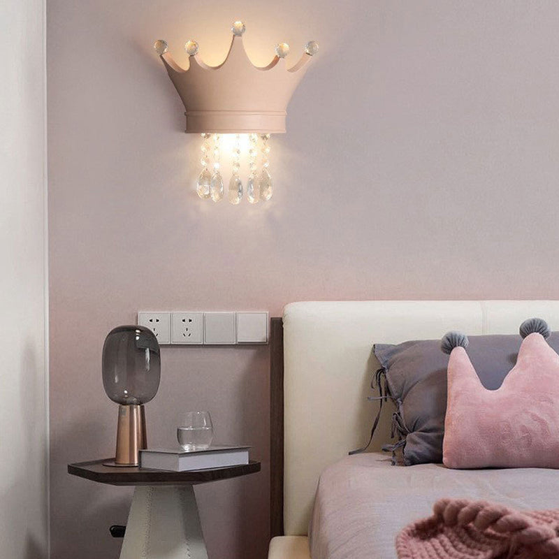Kids Crown Water Drops 2-Light Wall Lamp