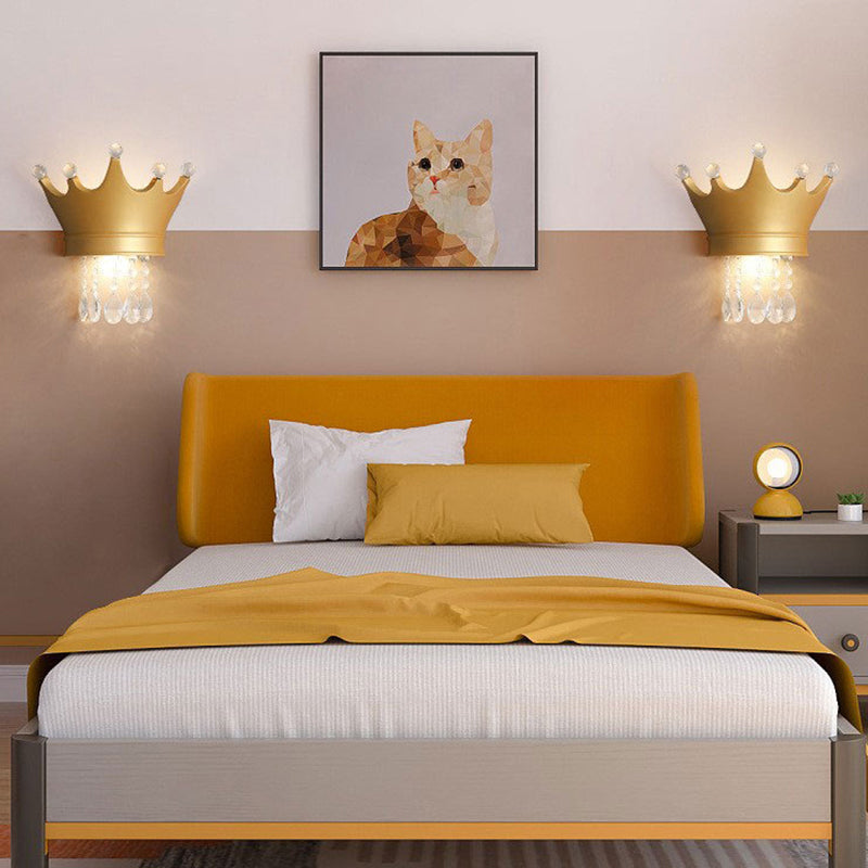 Kids Crown Water Drops 2-Light Wall Lamp