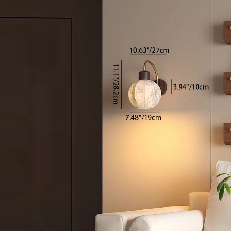 Spherical Cylinder Flower Pattern Wall Lamp