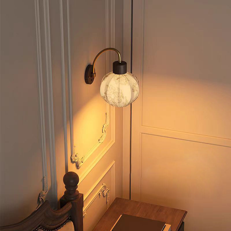 Spherical Cylinder Flower Pattern Wall Lamp