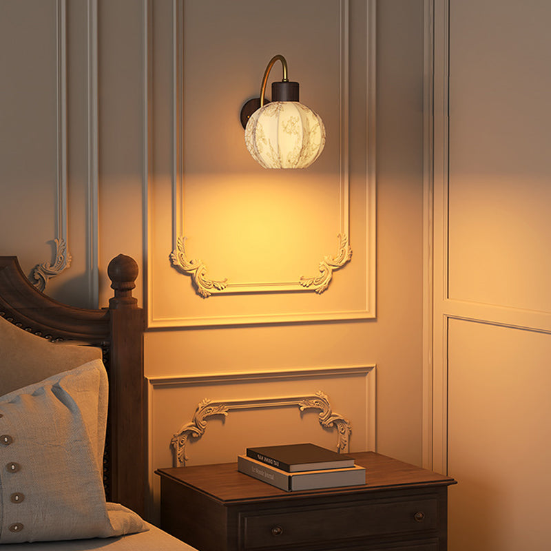Spherical Cylinder Flower Pattern Wall Lamp