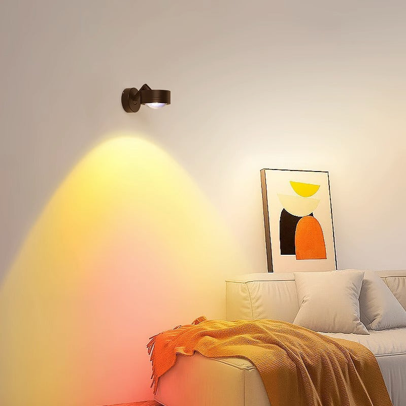 Cylinder Disc Aluminum Glass Wall Lamp