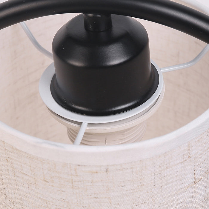 Oval Cylinder Solid Wood Table Lamp
