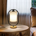 Oval Cylinder Solid Wood Table Lamp