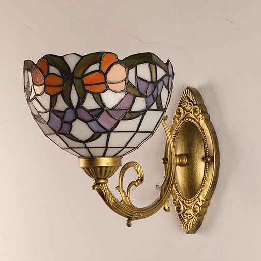Semicircle Lotus Iron Glass Wall Lamp