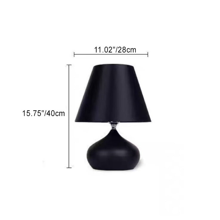 Teardrop Round Iron Fabric Table Lamp