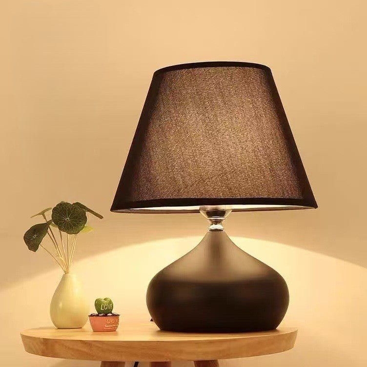 Teardrop Round Iron Fabric Table Lamp