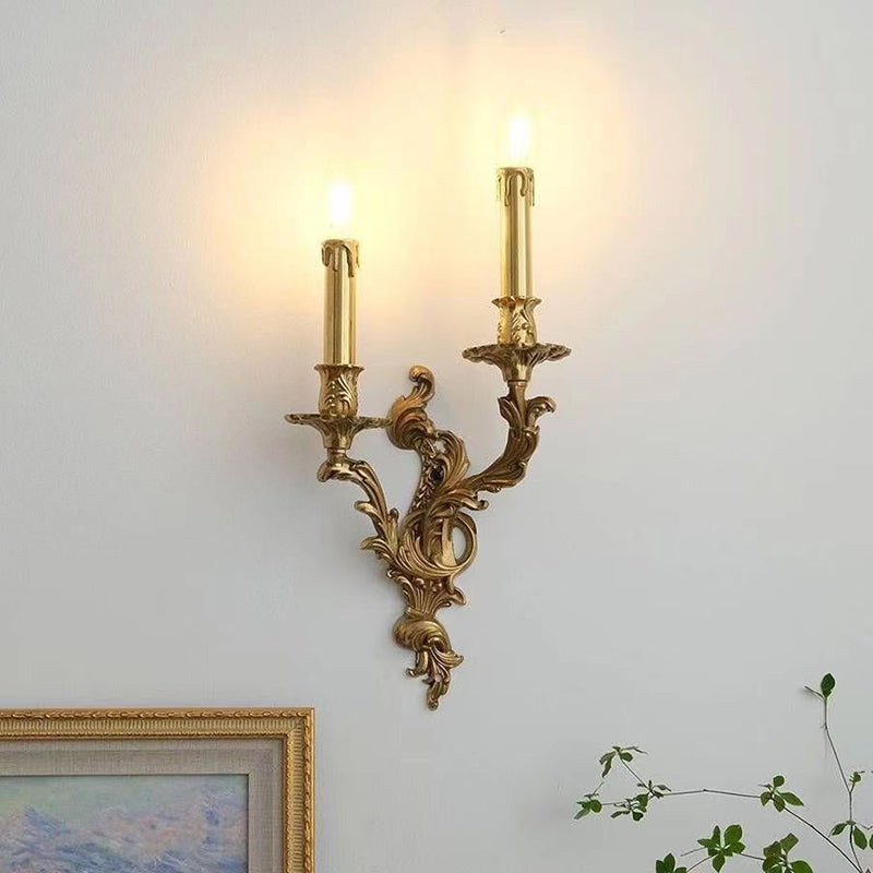 Branch Carved Copper 2/3 2-Light Wall Lamp
