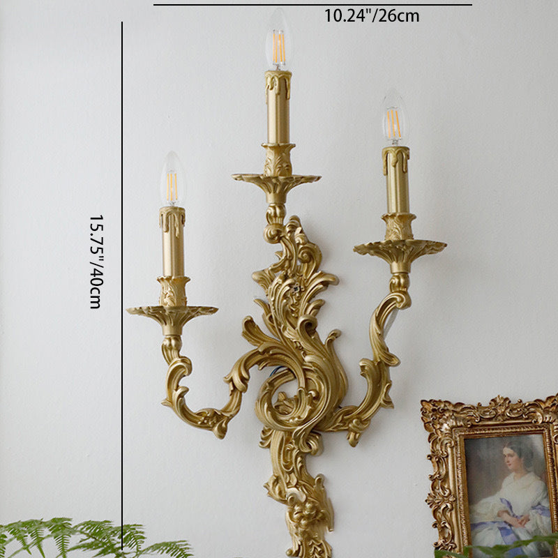 Branch Carved Copper 2/3 2-Light Wall Lamp