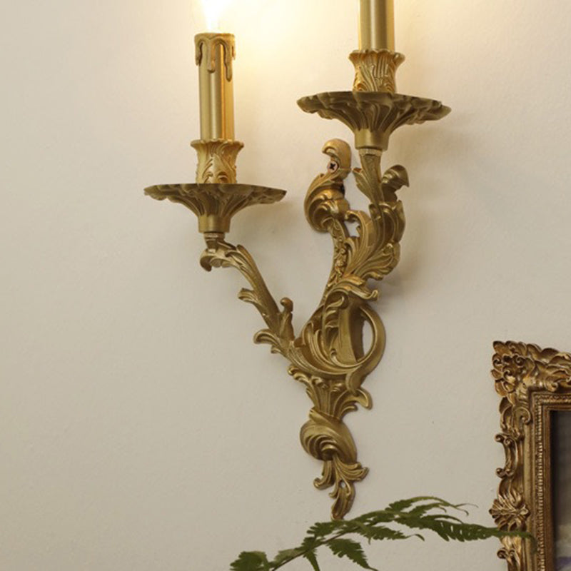 Branch Carved Copper 2/3 2-Light Wall Lamp