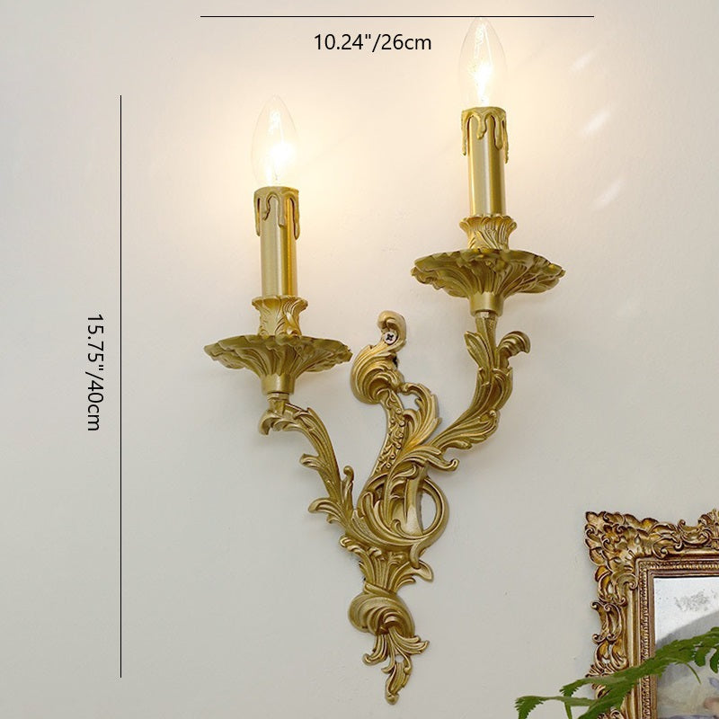 Branch Carved Copper 2/3 2-Light Wall Lamp