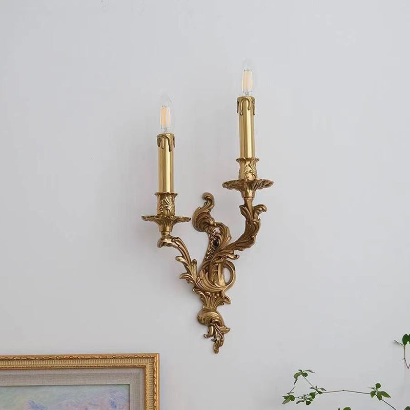 Branch Carved Copper 2/3 2-Light Wall Lamp