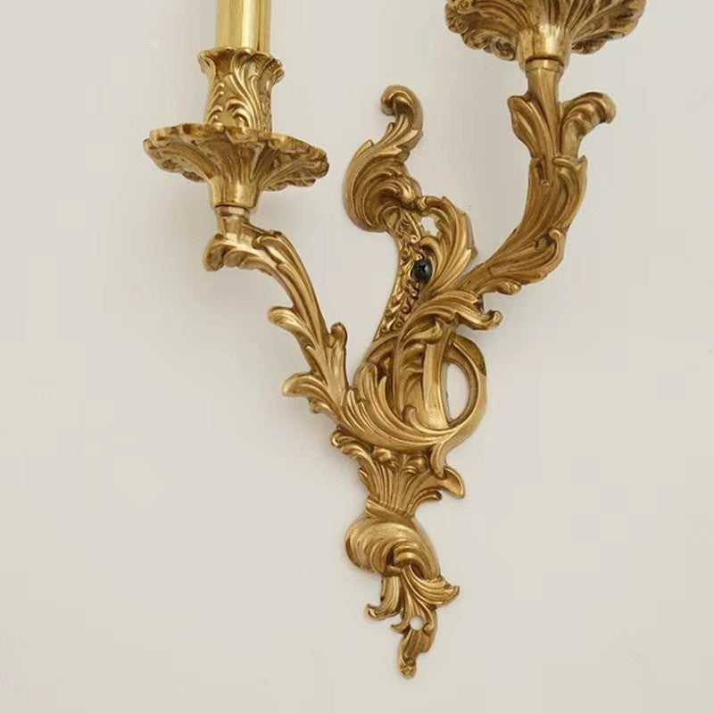 Branch Carved Copper 2/3 2-Light Wall Lamp