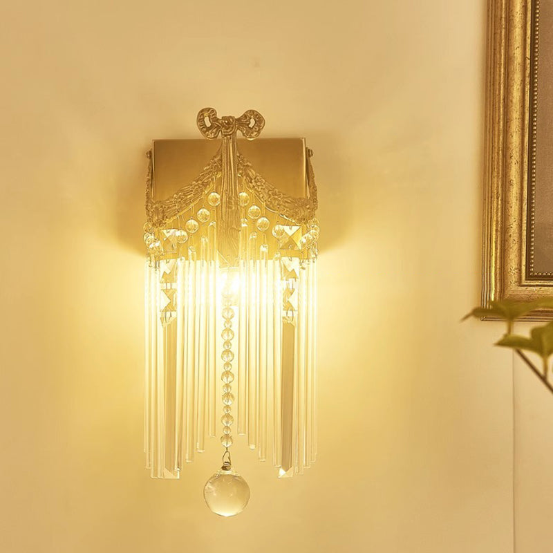 Rectangle Ribbon Tassel Copper Wall Lamp
