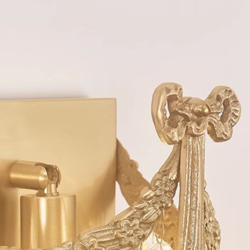 Rectangle Ribbon Tassel Copper Wall Lamp