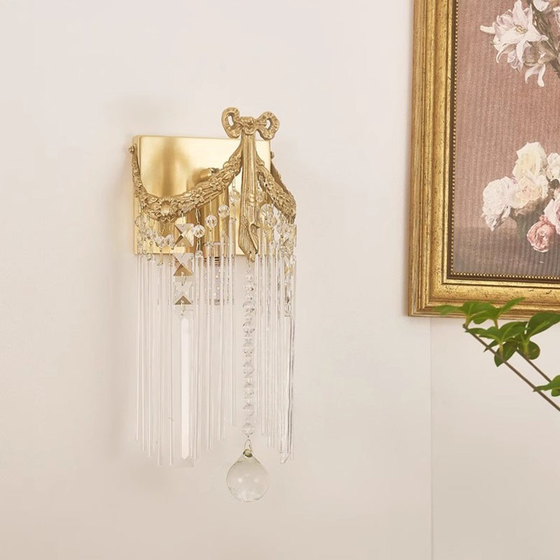Rectangle Ribbon Tassel Copper Wall Lamp