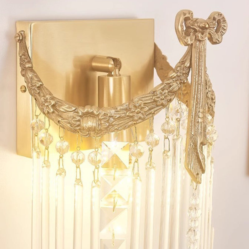 Rectangle Ribbon Tassel Copper Wall Lamp