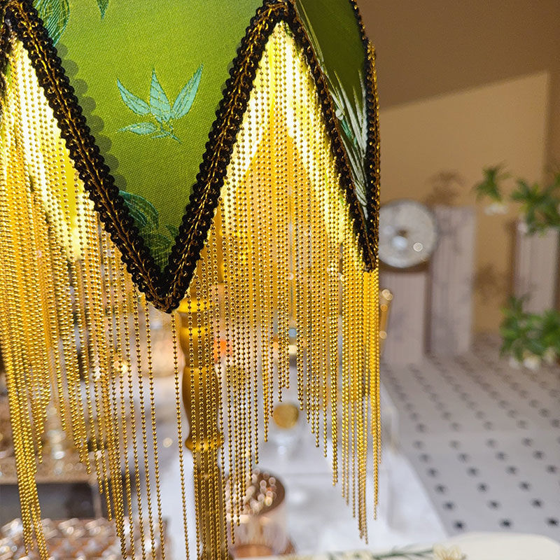 Half Round Tassel Bamboo Table Lamp