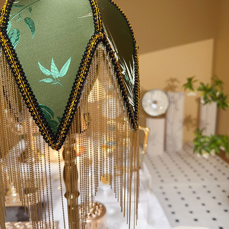 Half Round Tassel Bamboo Table Lamp