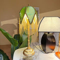 Half Round Tassel Bamboo Table Lamp