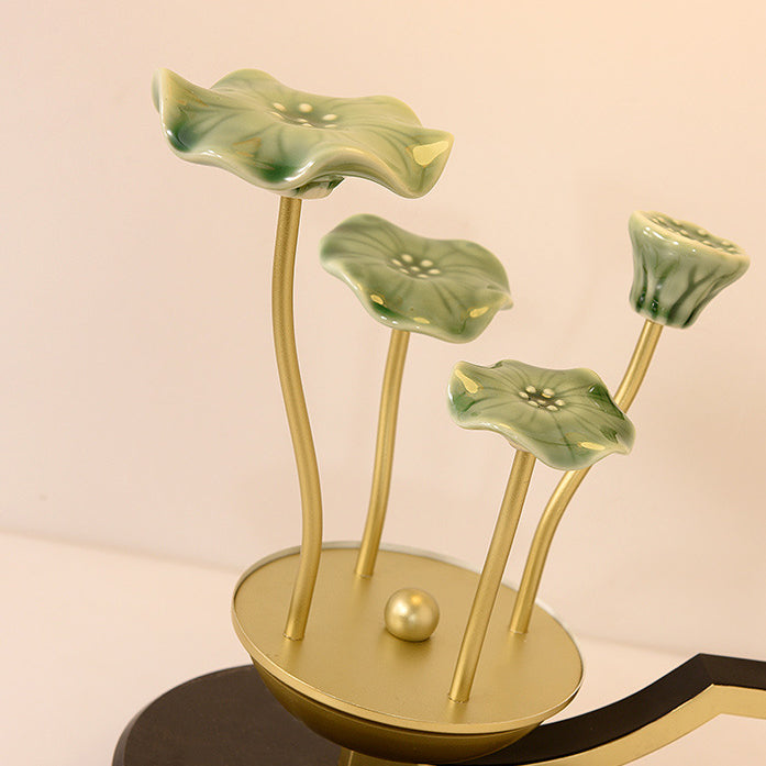 Lotus Leaf Round Resin Table Lamp