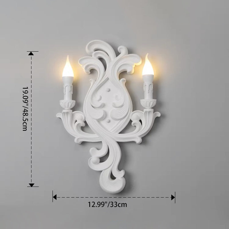 Striped Curved Carved Plaster Wall Lamp