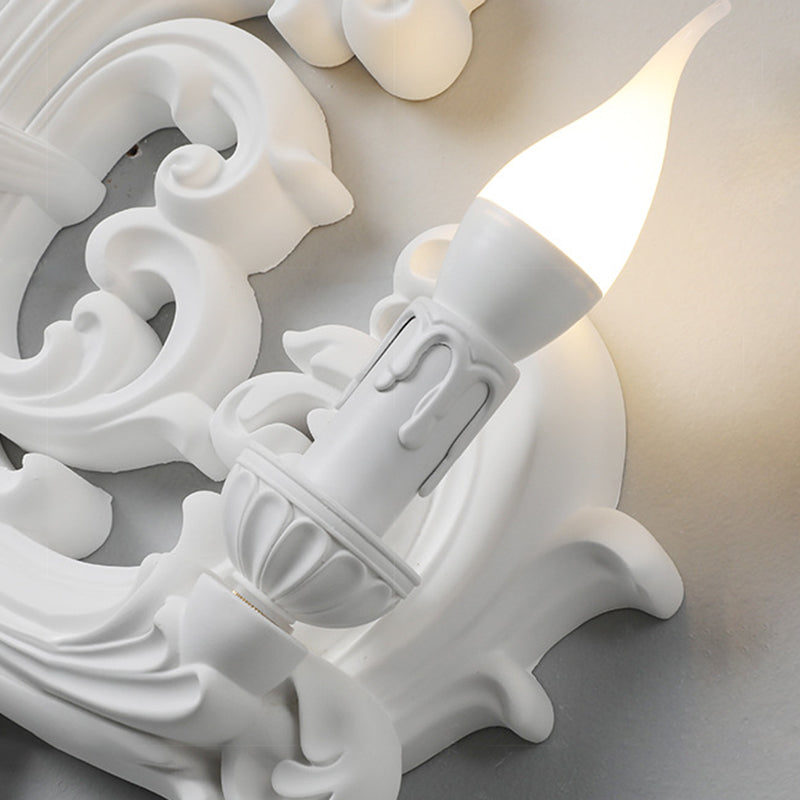 Striped Curved Carved Plaster Wall Lamp