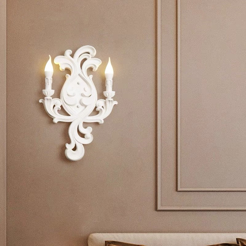 Striped Curved Carved Plaster Wall Lamp