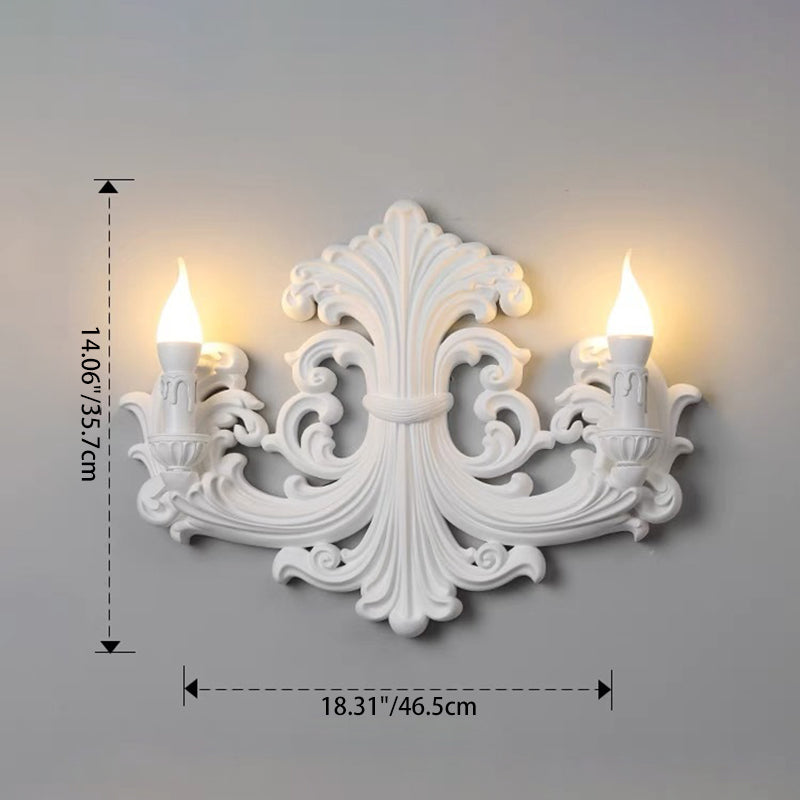 Striped Curved Carved Plaster Wall Lamp