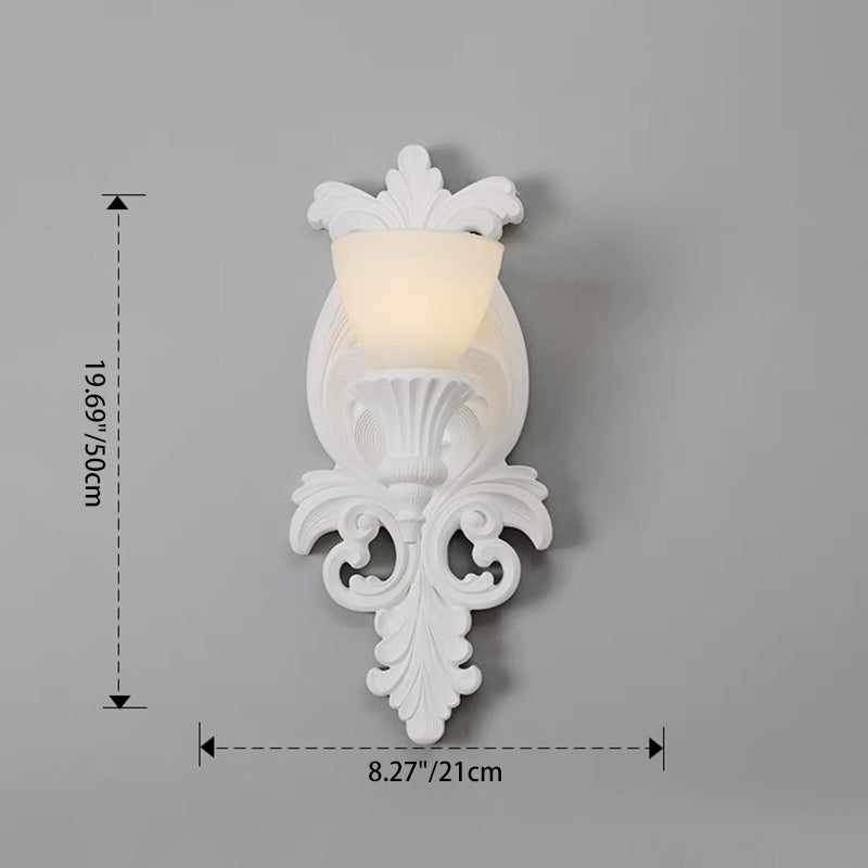 Striped Curved Carved Plaster Wall Lamp
