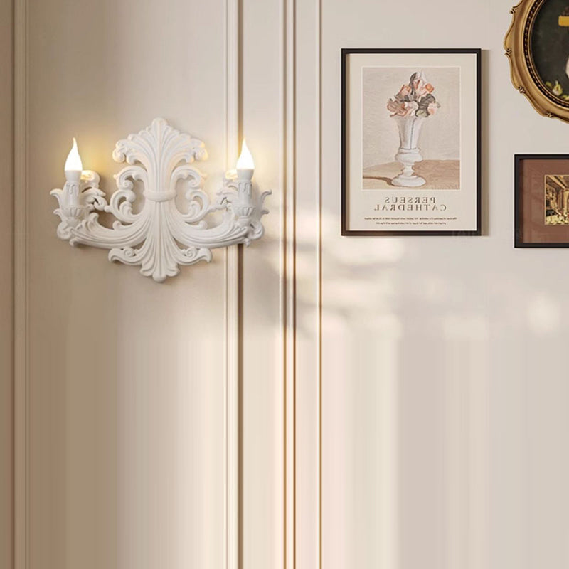 Striped Curved Carved Plaster Wall Lamp