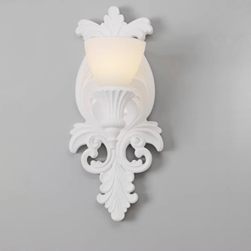 Striped Curved Carved Plaster Wall Lamp