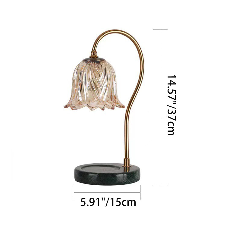Bellflower Disc Marble Iron Table Lamp