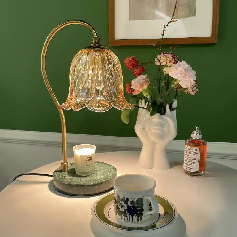 Bellflower Disc Marble Iron Table Lamp