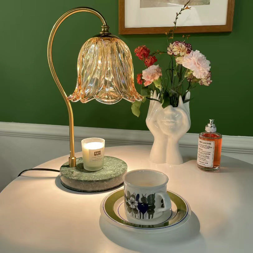 Bellflower Disc Marble Iron Table Lamp