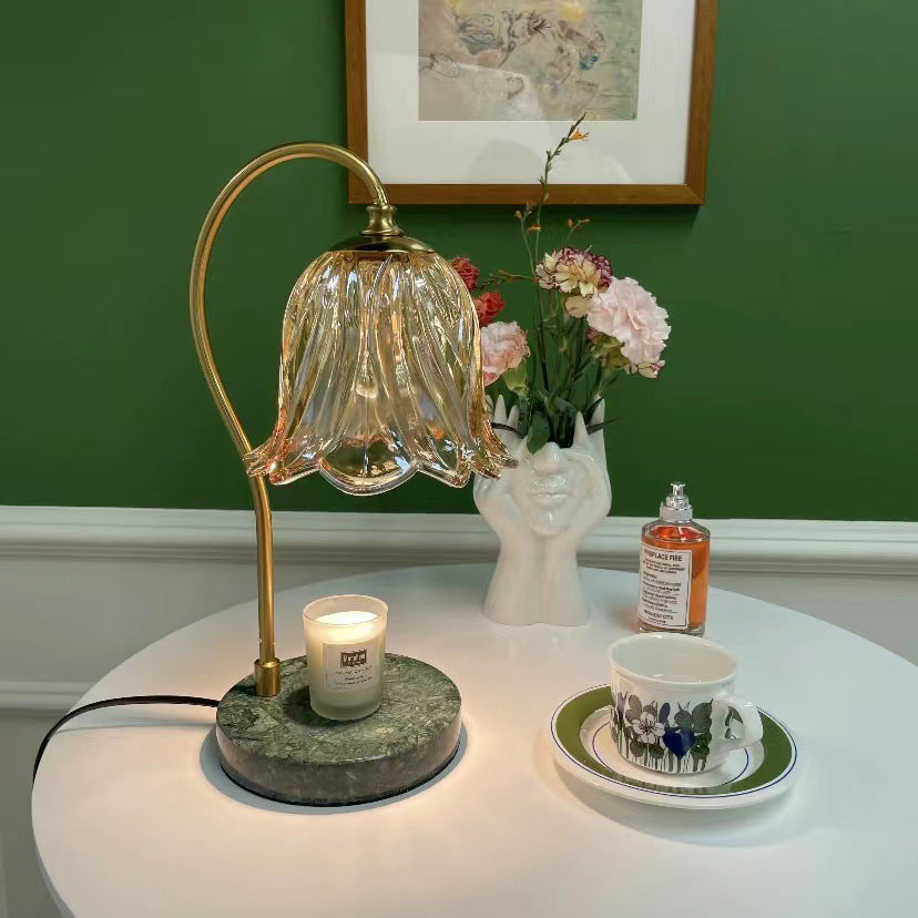 Bellflower Disc Marble Iron Table Lamp