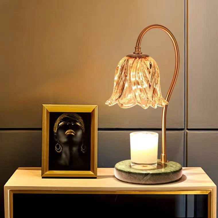 Bellflower Disc Marble Iron Table Lamp