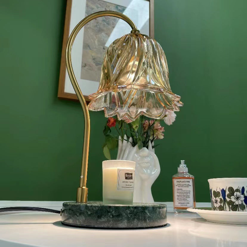 Bellflower Disc Marble Iron Table Lamp