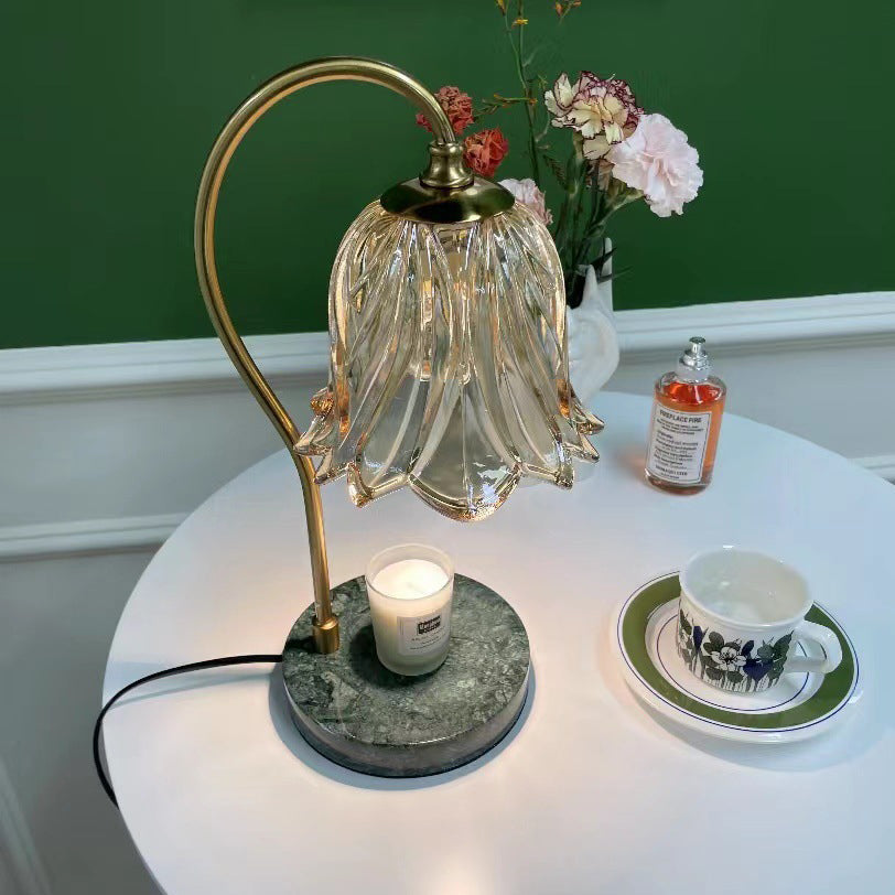 Bellflower Disc Marble Iron Table Lamp