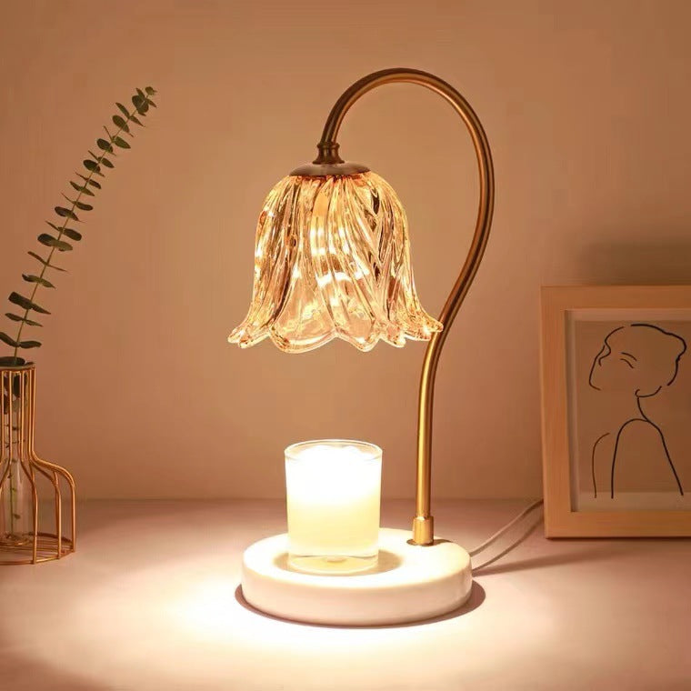 Bellflower Disc Marble Iron Table Lamp