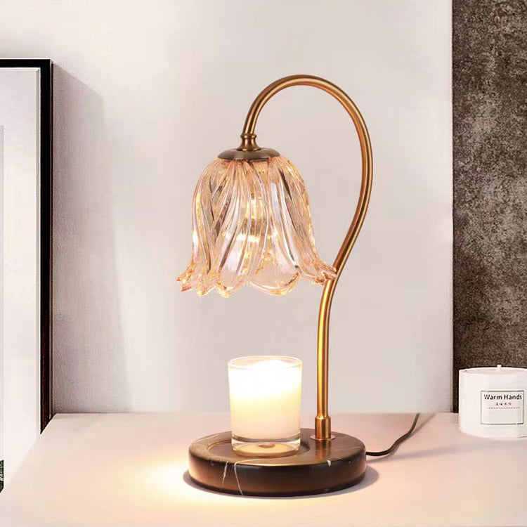 Bellflower Disc Marble Iron Table Lamp